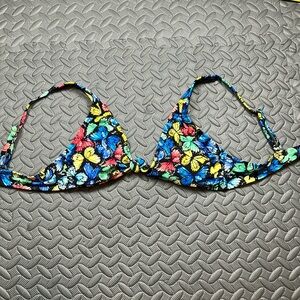 No Boundaries Butterfly Print Bikini Top Medium M Multicolor Swimwear‎